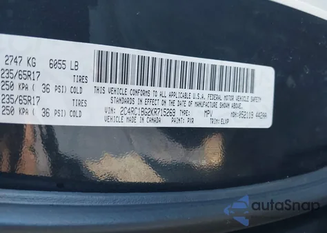 2019 Chrysler Pacifica Touring L z USA, uszkodzony, nr VIN 2C4RC1BG2KR715269